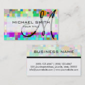 Farbenfrohe Mosaik-Monogramm Nr. 3 Visitenkarte (Vorne/Hinten)
