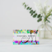 Farbenfrohe Mosaik-Monogramm Nr. 3 Visitenkarte (Stehend Vorderseite)