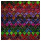Farbenfrohe Mosaik Muster Burlap Rustic Stoff (Nahaufnahme)