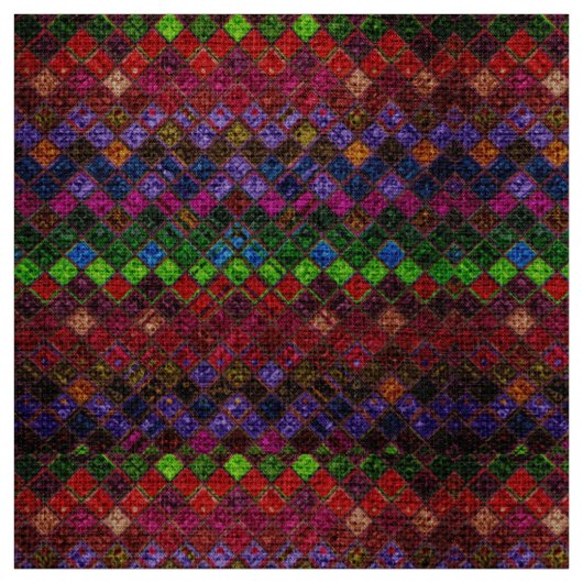 Farbenfrohe Mosaik Muster Burlap Rustic Stoff (Muster)