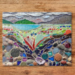 farbenfrohe Mosaik Puzzle<br><div class="desc">Dieses einzigartige Puzzle ist mit einem abstrakten Landschaftsmosaik in kräftigen Farben und Erdtönen dekoriert. Das originale Mosaik wurde aus winzigen Glasstücken, Kies und Fundstücken hergestellt. Original Mosaik © Michele Davies.</div>