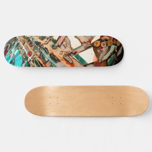 farbenfrohe Mosaik Skateboard (Horizontal)