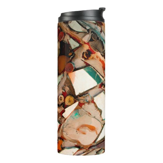 farbenfrohe Mosaik Thermosbecher (Nach links gedreht)