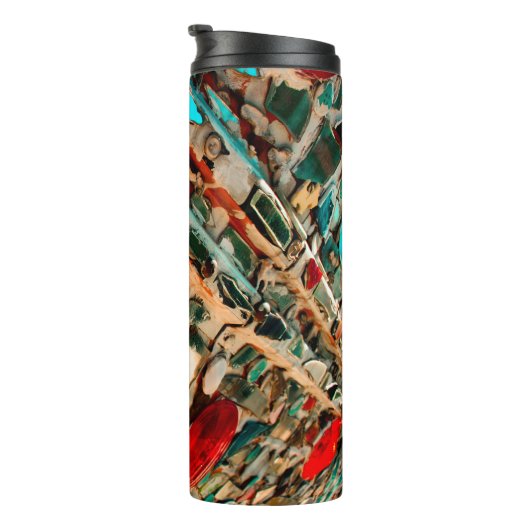 farbenfrohe Mosaik Thermosbecher (Nach rechts gedreht)