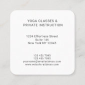 Farbenfrohe Mosaik Tree Yoga Studio Quadratische Visitenkarte (Rückseite)