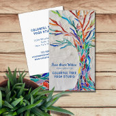 Farbenfrohe Mosaik Tree Yoga Studio Visitenkarte