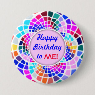 Farbenfrohe Mosaik zum Geburtstag zu mir Button