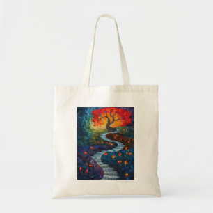 Farbenfrohe Mosaikbaum-Tasche Tragetasche