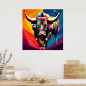 Farbenfrohe Mosaikbulle Poster (Küche)