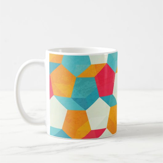 Farbenfrohe Mosaike, Nahtlose Kunstmuster. Kaffeetasse (Links)