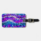 Farbenfrohe Mosaikfliesen-Muster - Gepäckmarke Gepäckanhänger (Vorderseite horizontal)