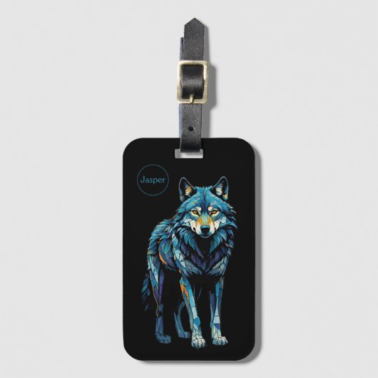 Farbenfrohe MosaikIllustration des majestätischen  Gepäckanhänger (Vorderseite Vertikal)