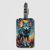 Farbenfrohe MosaikIllustration des majestätischen Gepäckanhänger (Vorderseite Vertikal)