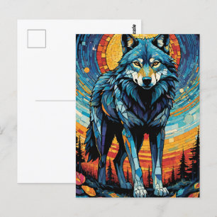 Farbenfrohe MosaikIllustration des majestätischen Postkarte