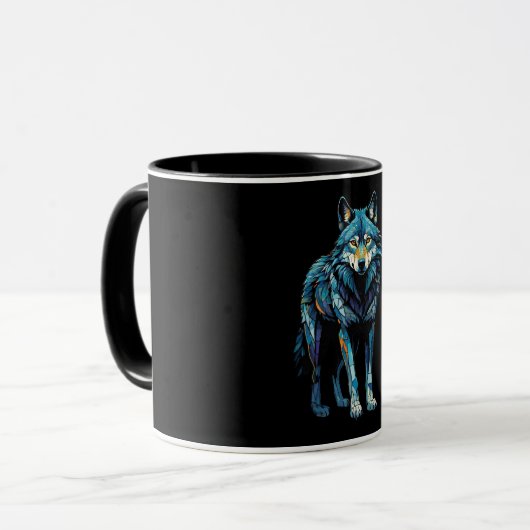 Farbenfrohe MosaikIllustration des majestätischen  Tasse (Vorderseite Links)