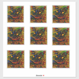 Farbenfrohe Mosaikkatze Kunst Prin Aufkleber