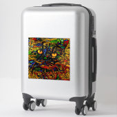 Farbenfrohe Mosaikkatze Kunst Prin Aufkleber (Koffer)