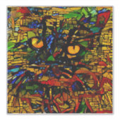 Farbenfrohe Mosaikkatze Kunst Prin Aufkleber (Vorderseite)