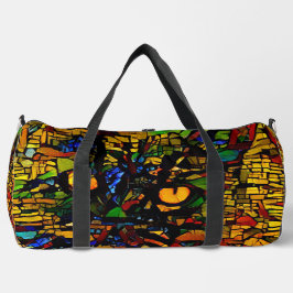 Farbenfrohe Mosaikkatze Kunst Prin Duffle Bag