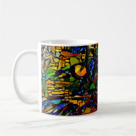 Farbenfrohe Mosaikkatze Kunst Prin Kaffeetasse