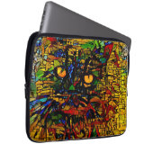 Farbenfrohe Mosaikkatze Kunst Prin Laptopschutzhülle (Vorne Rechts)