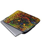 Farbenfrohe Mosaikkatze Kunst Prin Laptopschutzhülle (Vorne Knopf)