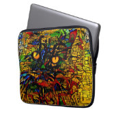 Farbenfrohe Mosaikkatze Kunst Prin Laptopschutzhülle (Vorderseite Links)