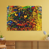 Farbenfrohe Mosaikkatze Kunst Prin Leinwanddruck (Insitu (Wohnzimmer))