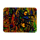 Farbenfrohe Mosaikkatze Kunst Prin Magnet (Horizontal)