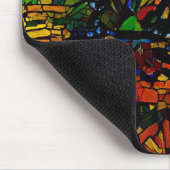 Farbenfrohe Mosaikkatze Kunst Prin Mousepad (Ecke)