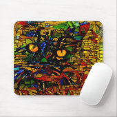 Farbenfrohe Mosaikkatze Kunst Prin Mousepad (Mit Mouse)