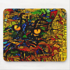 Farbenfrohe Mosaikkatze Kunst Prin Mousepad