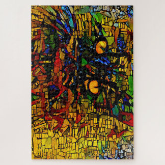 Farbenfrohe Mosaikkatze Kunst Prin Puzzle