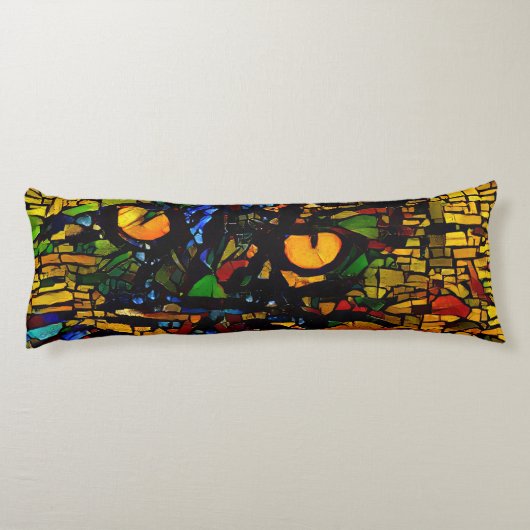 Farbenfrohe Mosaikkatze Kunst Prin Seitenschläferkissen (Rückseite)