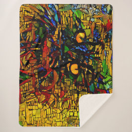 Farbenfrohe Mosaikkatze Kunst Prin Sherpadecke