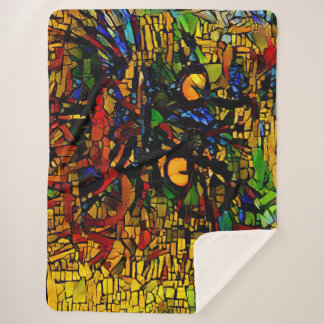 Farbenfrohe Mosaikkatze Kunst Prin Sherpadecke