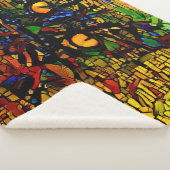 Farbenfrohe Mosaikkatze Kunst Prin Sherpadecke (3/4)