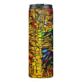 Farbenfrohe Mosaikkatze Kunst Prin Thermosbecher (Rückseite)