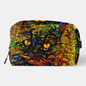 Farbenfrohe Mosaikkatze Kunst Prin Waschbeutel (Rückseite)