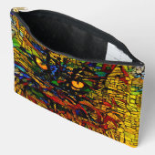 Farbenfrohe Mosaikkatze Kunst Prin Zubehörtasche (Offen)