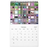 Farbenfrohe Mosaikkunst individuell anpassbar Kalender (Feb 2027)