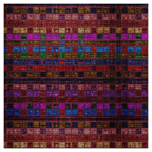 Farbenfrohe Mosaikmuster Burlap Rustic #10 Stoff (Muster)
