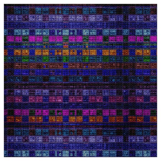 Farbenfrohe Mosaikmuster Burlap Rustic #11 Stoff (Muster)