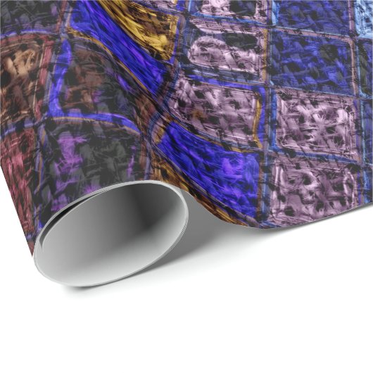 Farbenfrohe Mosaikmuster Burlap Rustic #17 Geschenkpapier (Rolleneckpunkt)