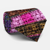Farbenfrohe Mosaikmuster Burlap Rustic #18 Krawatte (Gerollt)