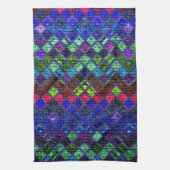Farbenfrohe Mosaikmuster Burlap Rustic #2 Küchentuch (Vertikal)