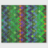 Farbenfrohe Mosaikmuster Burlap Rustic #3 Geschenkpapier (Flach)