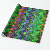 Farbenfrohe Mosaikmuster Burlap Rustic #3 Geschenkpapier (Ungerollt)