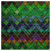 Farbenfrohe Mosaikmuster Burlap Rustic #3 Stoff (Nahaufnahme)