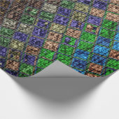 Farbenfrohe Mosaikmuster Burlap Rustikal #6 Geschenkpapier (Ecke)